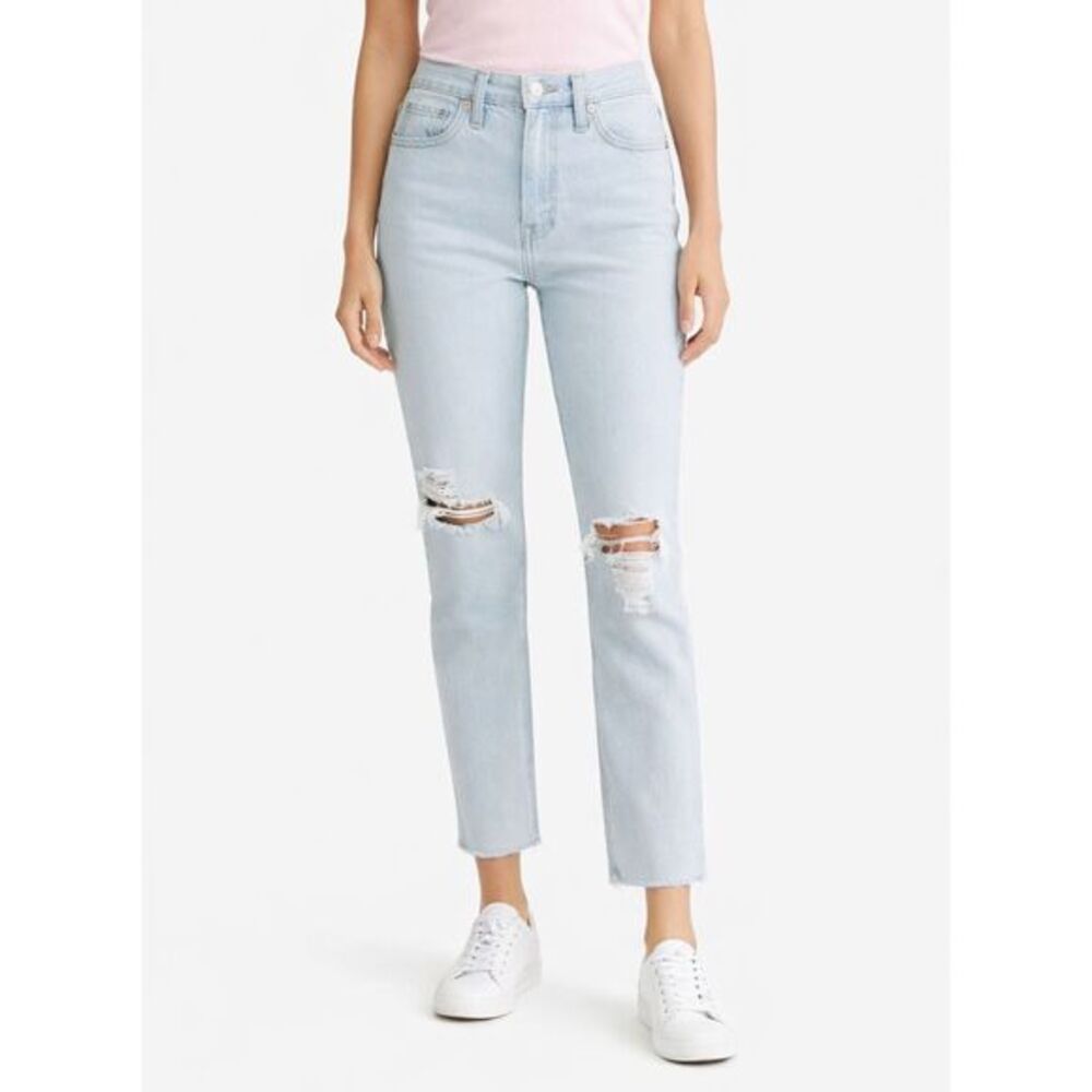 Madewell Jeans Women's Size 25 Harman Wash Raw Hem‎ High Rise Mom Fit